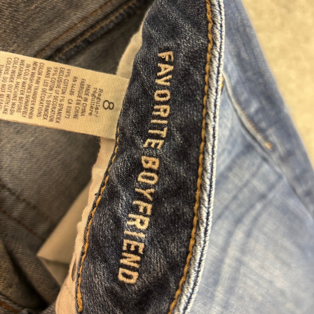 American Eagle Favorite Boyfriend Fit Stretch Jeans Medium Wash 8 Blue - Picture 7 of 10